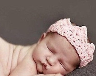 baby crochet crown, newborn crown, headband, photography prop, baby princess