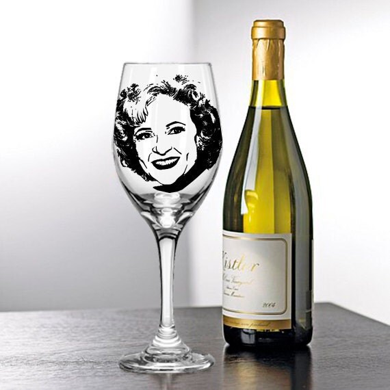 Betty White Golden Girls Painted Wine Glasses by ArtsyAisha