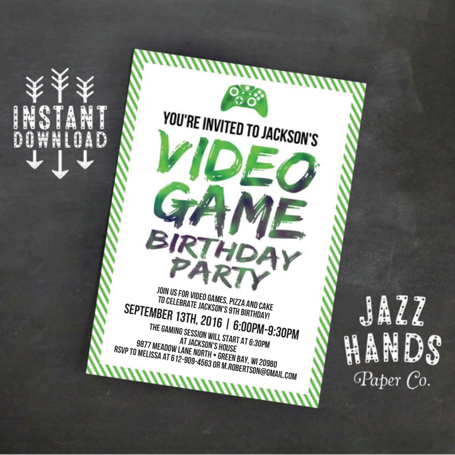 Gaming Party Invitation Template 3