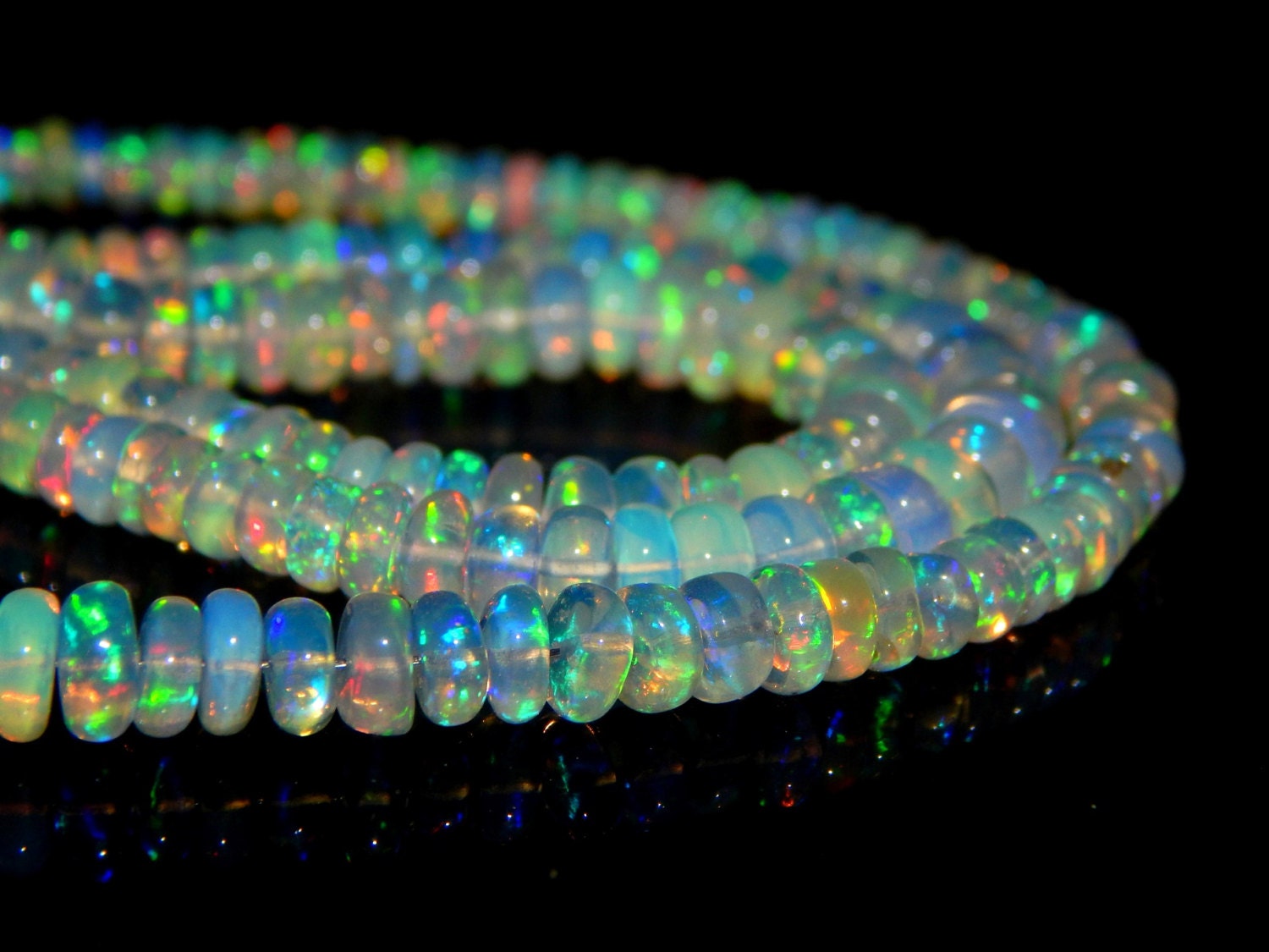 70%OFF Ethiopian Opal Multi Fair Rondelle beads - 17