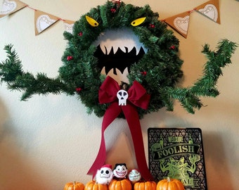 LARGE Nightmare Before Christmas inspired Man Eating Wreath