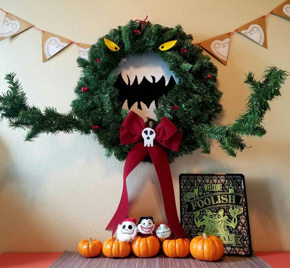 Nightmare Before Christmas inspired Monster Wreath