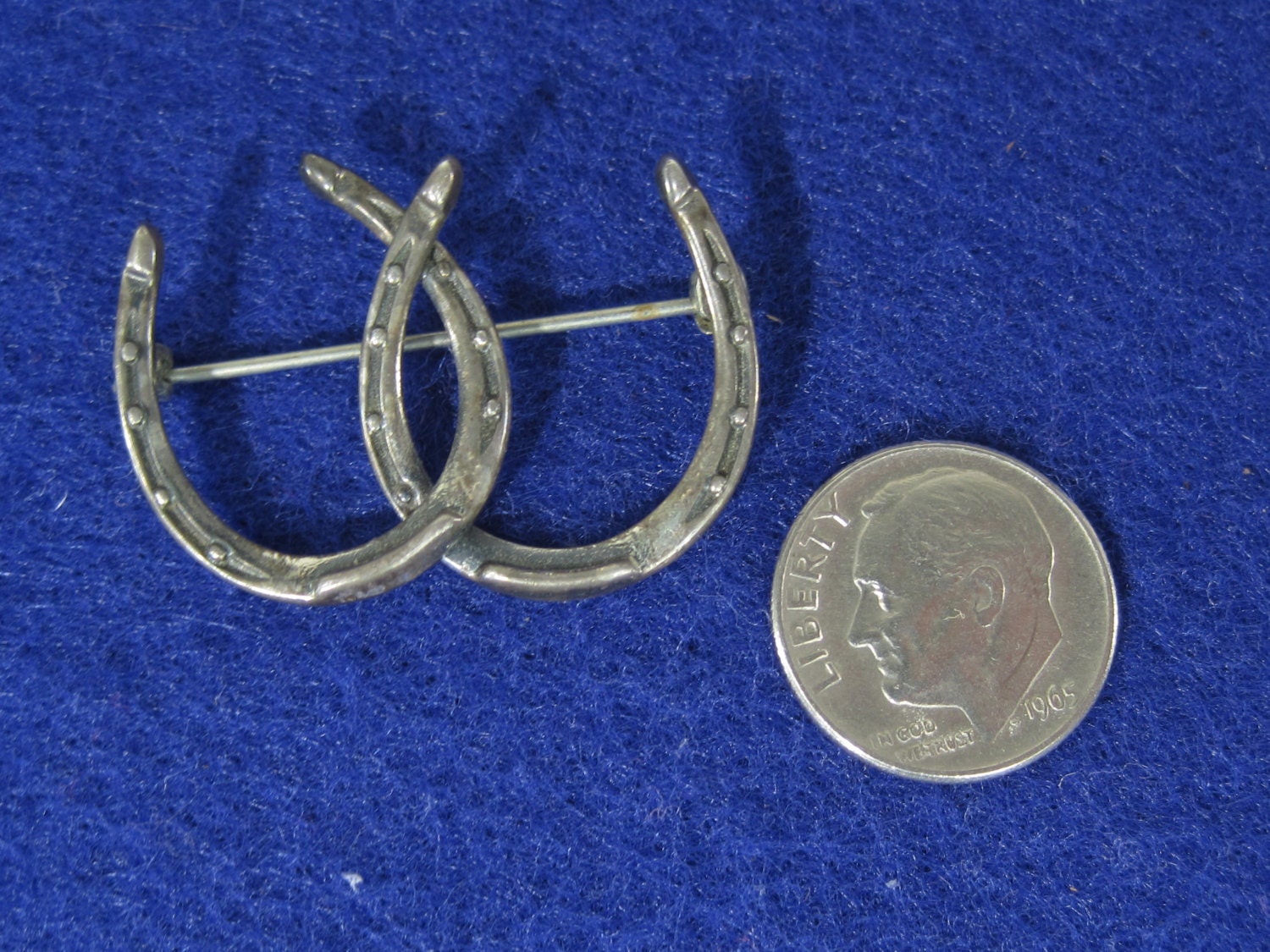 Vintage Sterling Silver Horseshoe Brooch Pin by HipTrends2015