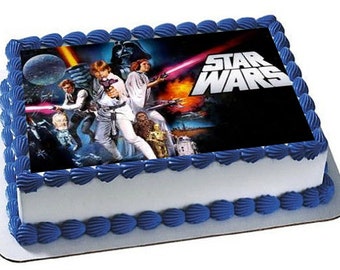 Star Wars Cake Topper, Star Wars Birthday Party, Star Wars Frosting Sheet, Star Wars Cupcake Topper
