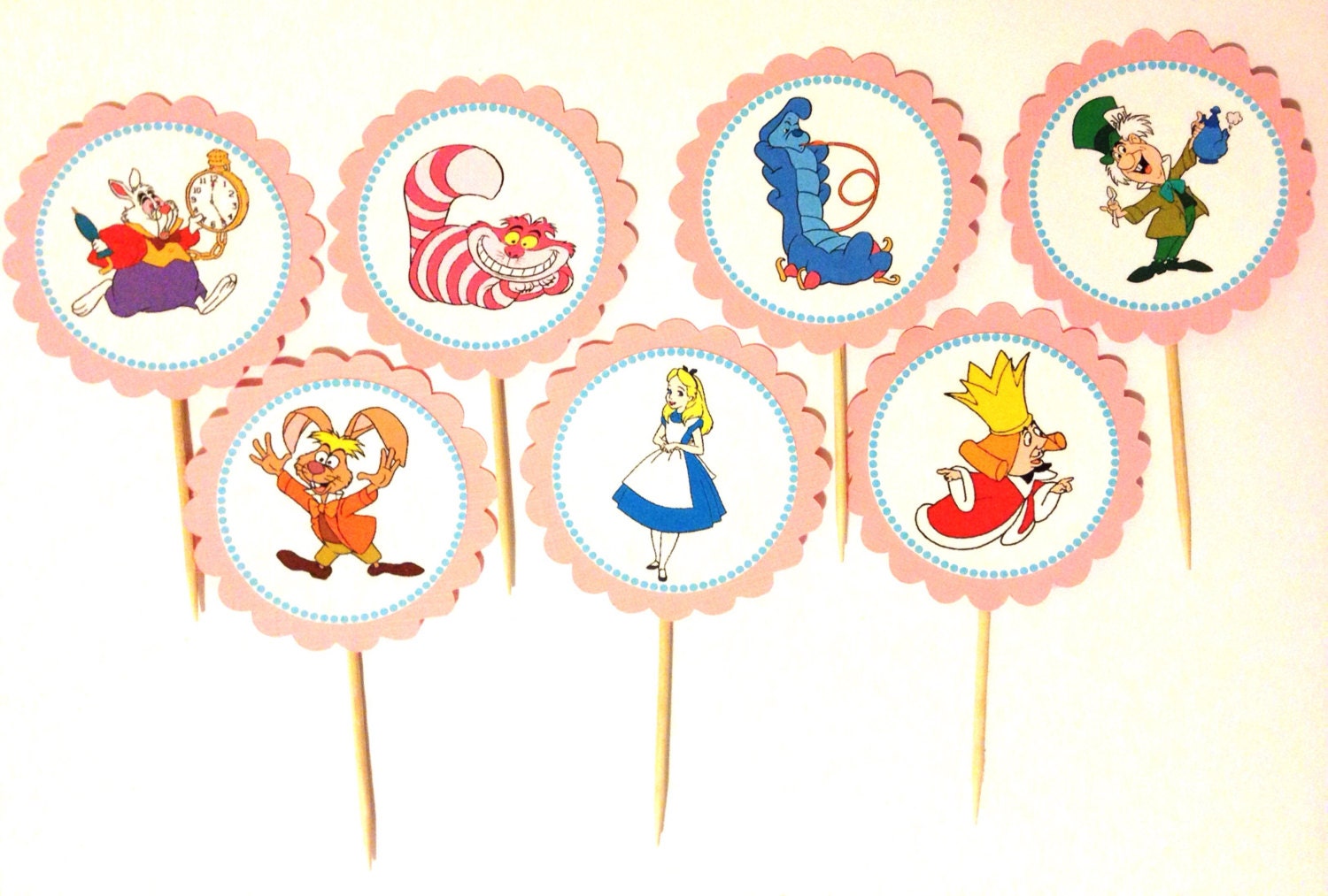 Alice in Wonderland Cupcake Toppers 12 Alice in Wonderland