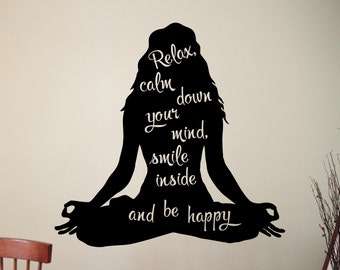 Yoga Wall Art yoga wall decal | etsy Yoga Wall Art yoga wall decal | etsy