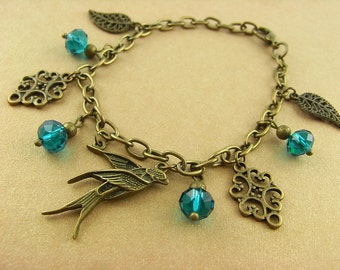 Charm bracelet - bird flight
