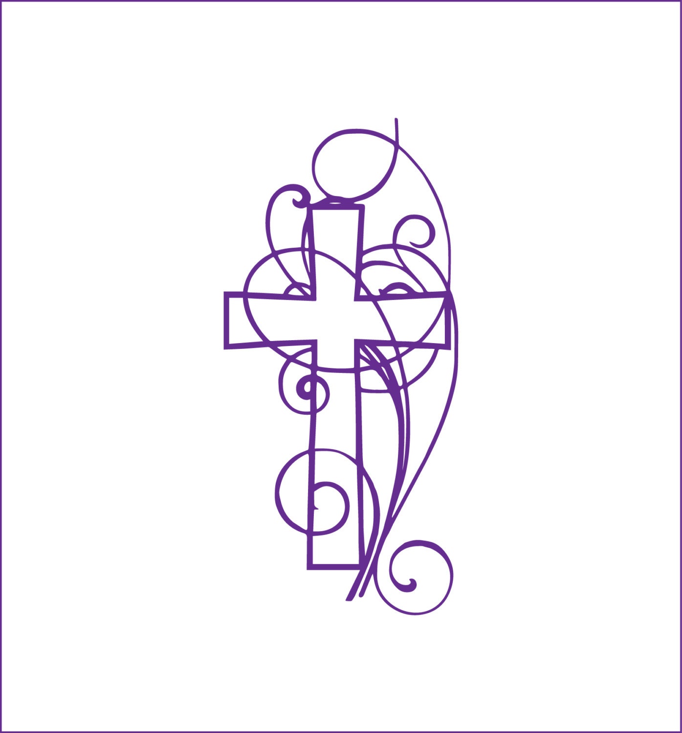 Download Cute cross decal swirly cross girly cross curly cross vine