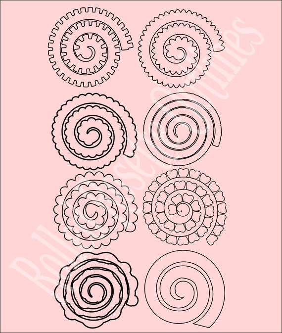 Download Paper Rolled Rosette Templates DIY paper flowers Printable