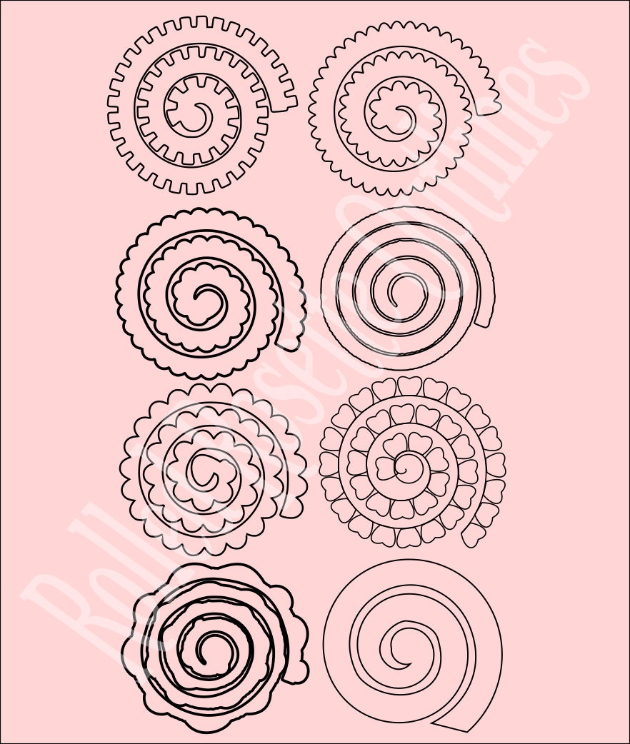 Download Paper Rolled Rosette Templates DIY paper flowers Printable