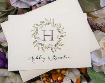 SET of 8, PERSONALIZED Thank You Cards, Wedding Thank You Cards, Wedding Thank You Notes, Thank You Cards Set, Personalized Stationery