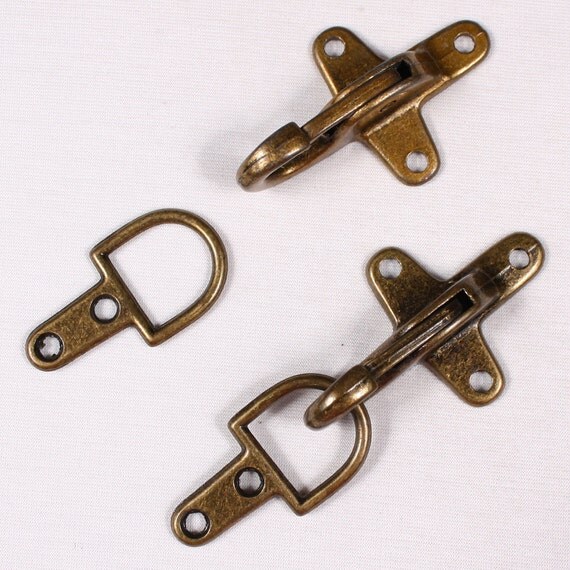 4 decorative fasteners 100x40mm metal brass 3932