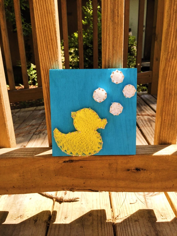 Rubber Ducky String Art Sign Bathroom Decor Nursery Decor