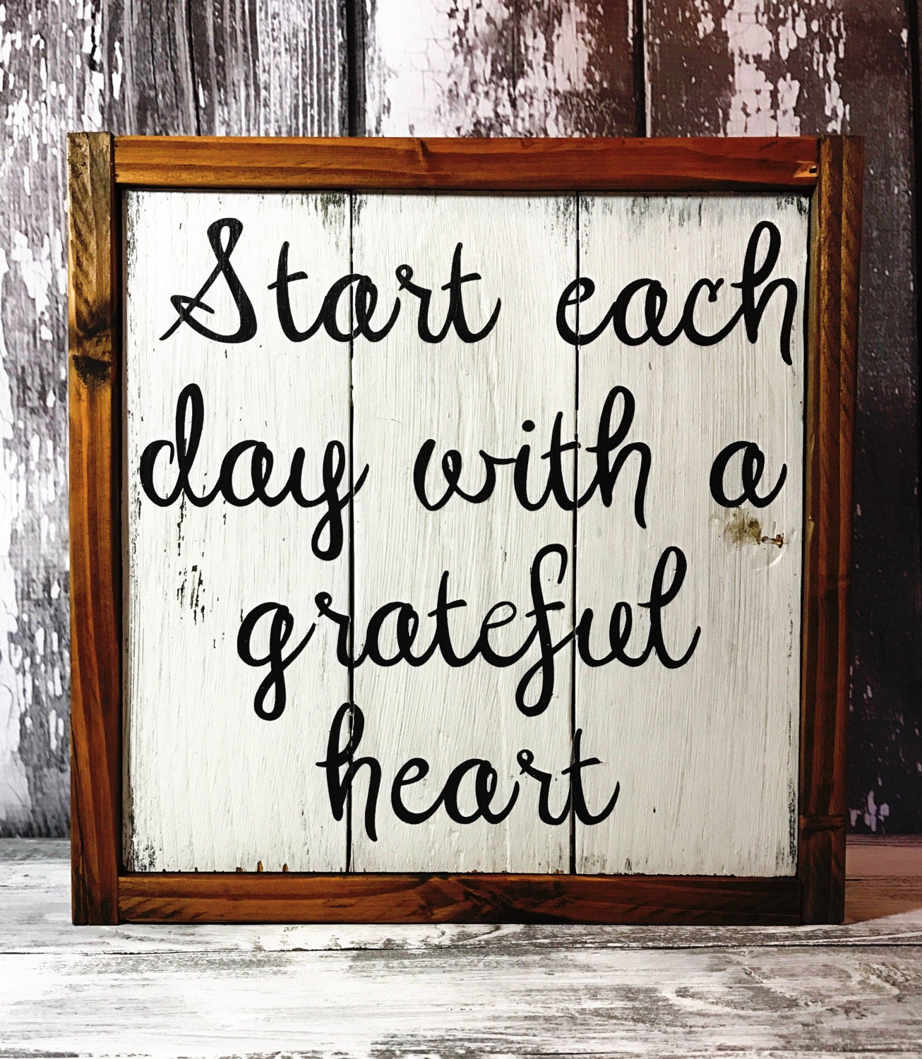 Start Each Day With A Grateful Heart Fixer Upper Sign