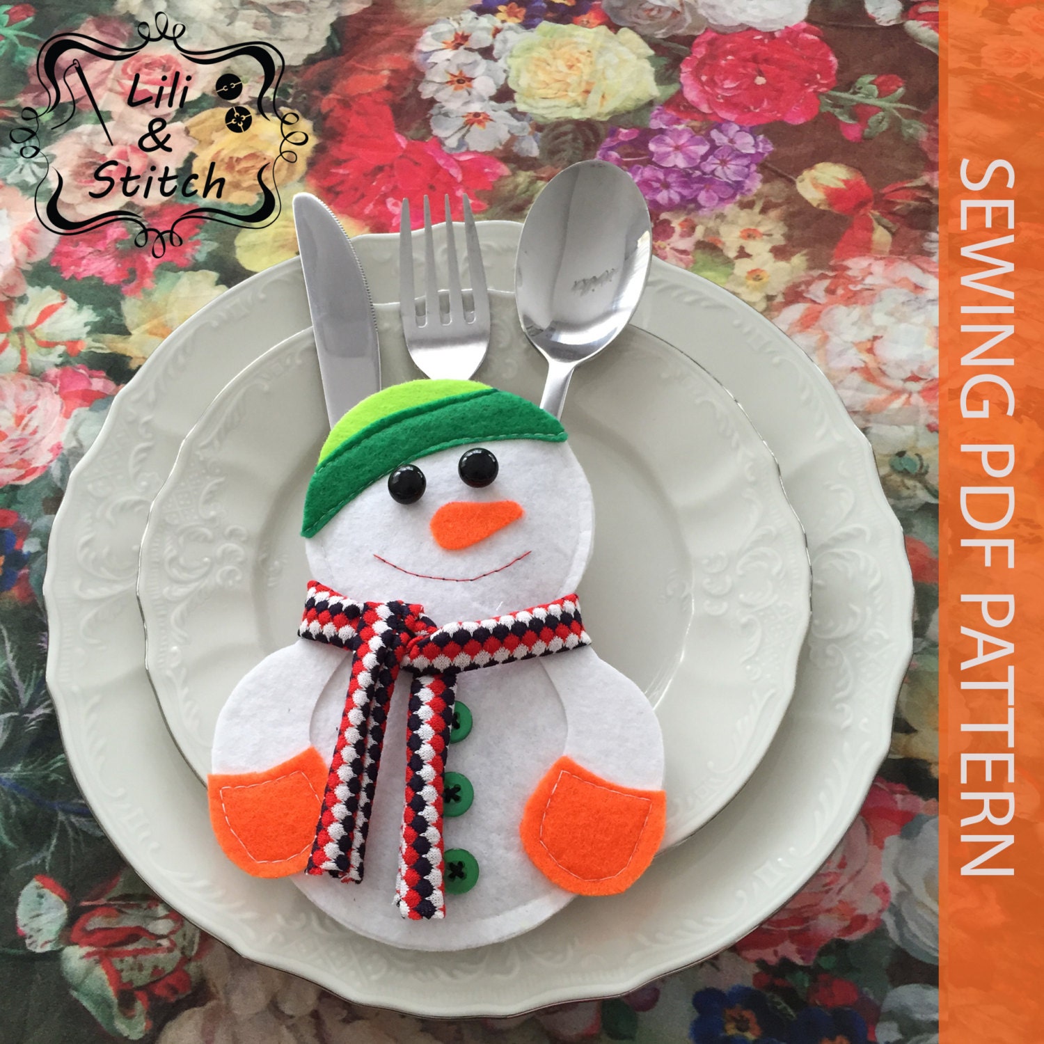PDF Pattern SNOWMAN Silverware Holders Christmas Table