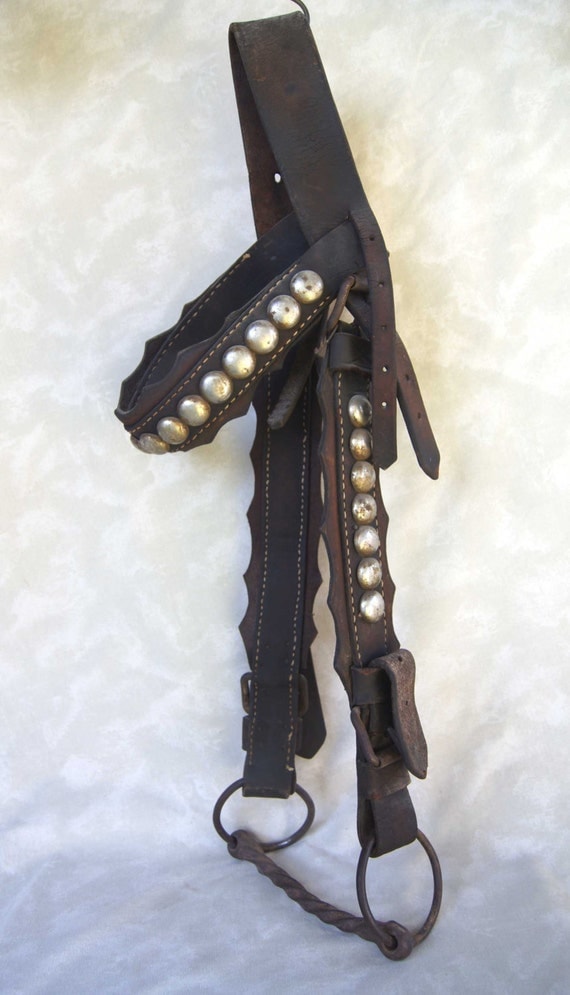 Antique DRAFT Horse BRIDLE with SNAFFLE Bit by EnjoyingAntiques