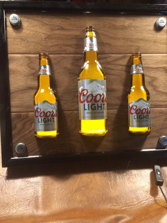Coors Light Beer Sign. LED bar/pub sign made from recycled
