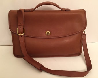 camel leather briefcase