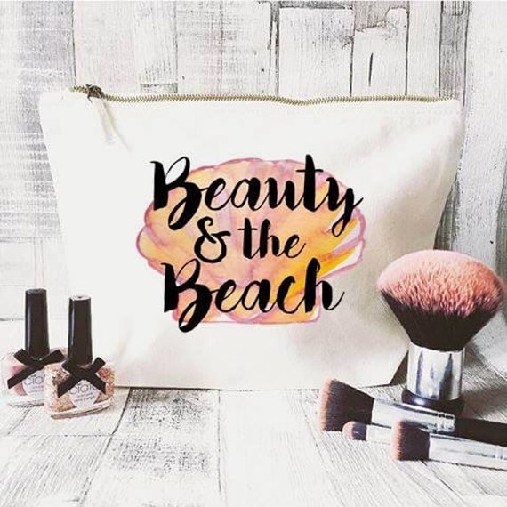 Mermaid makeup bag- Quote makeup bag-Unique gift- Toiletry bag- large cosmetic bag- Inspirational quote- Personalized cosmetic bag-beach bag