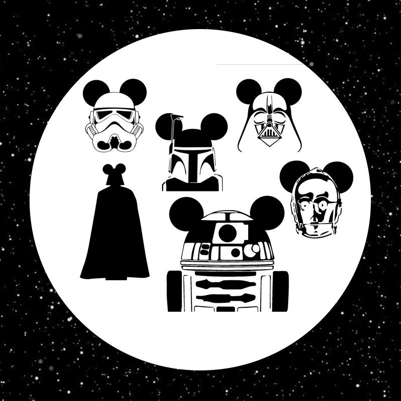 Star Wars Mickey Cutting Files in Svg Eps Dxf Png for