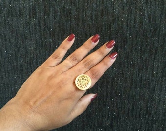 Maroon Indian Pakistani Thewa Royal rings for wedding parties, exclusive Bajirao Mastani inspired design