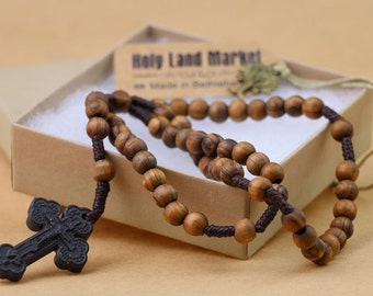 Original Olive Wood rosary with Holy Soil Cross,Rosary prayer, Baptism Rosary, Rosery, Grandparent gift for christmas,Best grandparent gifts