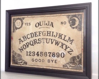 Ouija Board reproduction print in frame