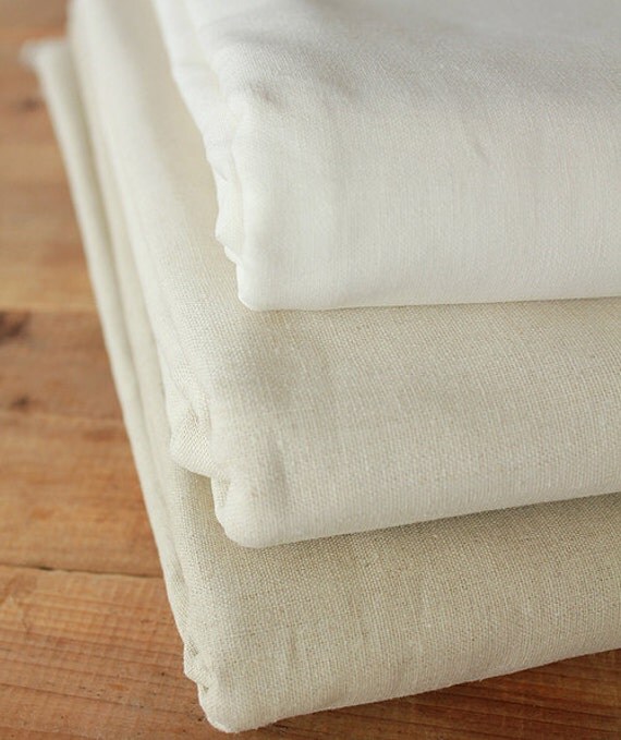 1/2 Yard / 17.7 inches Natural Organic Linen Organic Cotton
