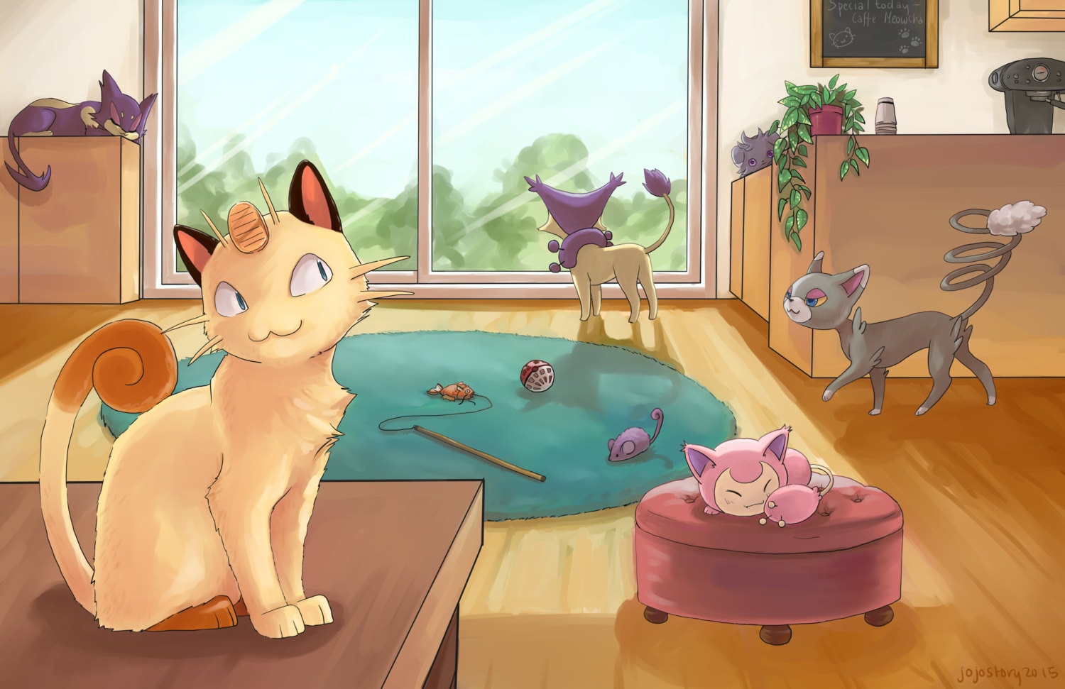 Pokemon Cat  Cafe  pokemon poster pokemon print nintendo