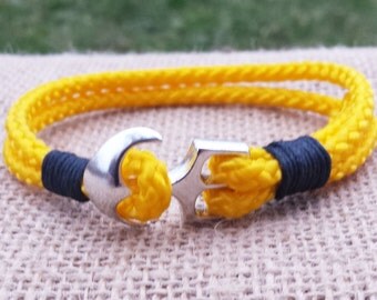 Nautical Anchor Bracelet Paracord Bracelet Yellow Bracelet Blue Bracelet Gifts For Him Sailor's Bracelet Marine Bracelet Survival Bracelet