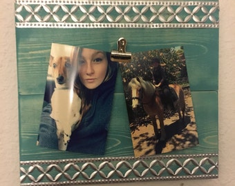 Rustic Frame with Metal Border, Reclaimed Wood Frame, Picture Frame, Shabby Chic Picture Frame, Rustic Picture Frame