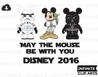 Disney Star Wars Iron On May the Mouse Be with You Mickey Star Wars 2016 Printable Iron On Transfer or Use as Clip Art, DIY Star Wars