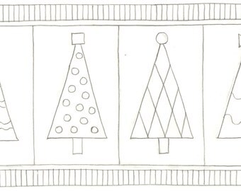 Whimsy Rugs Rug Hooking Pattern - Trendy Trees - Two Sizes - Monks Cloth or Scottish Linen