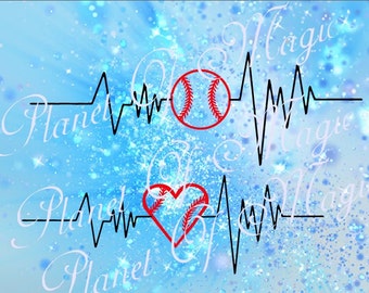 Baseball Svg File, Baseball Love SVG, Heartbeat SVG, Sport Svg File, Heart Baseball SVG, Cricut Digital File, Silhouette Sport Dxf