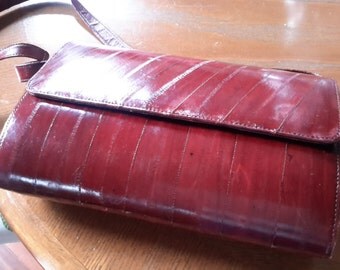 Italian Eel Skin Shoulder Bag or Clutch