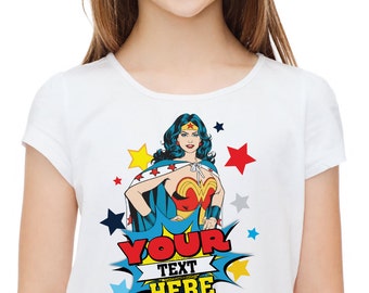 DIY Printable Wonder Woman Iron On Transfer, Wonder Woman shirt, instant download, Superman Party, Superheroes Iron on, Superheroes Party