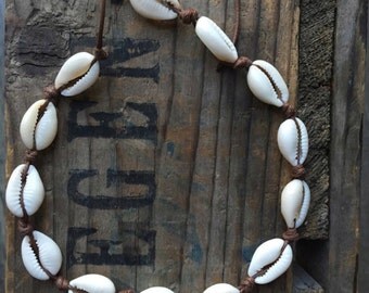 bohemian cowrie shell choker