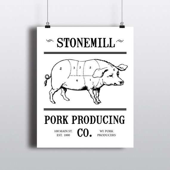 How do you read the butcher chart for pork?