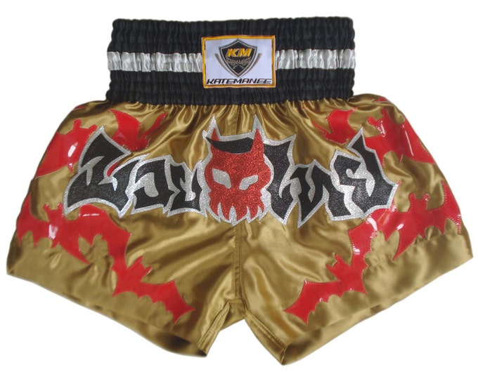 Muay Thailand Boxing Shorts for Training and Sparring Boxing Trunks Martial Arts - GOLD