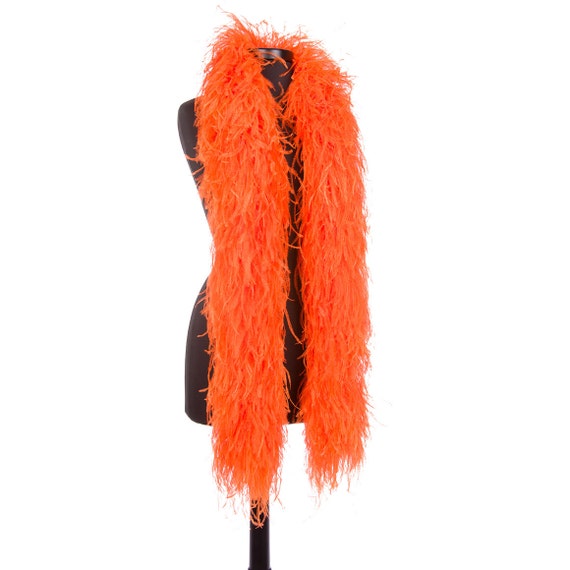 Orange 6 Ply Ultra Ostrich Feather Boas Scarf 6 Feet Long