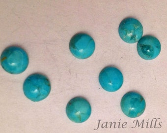 Turquoise 5 mm cabochon sold as a pair