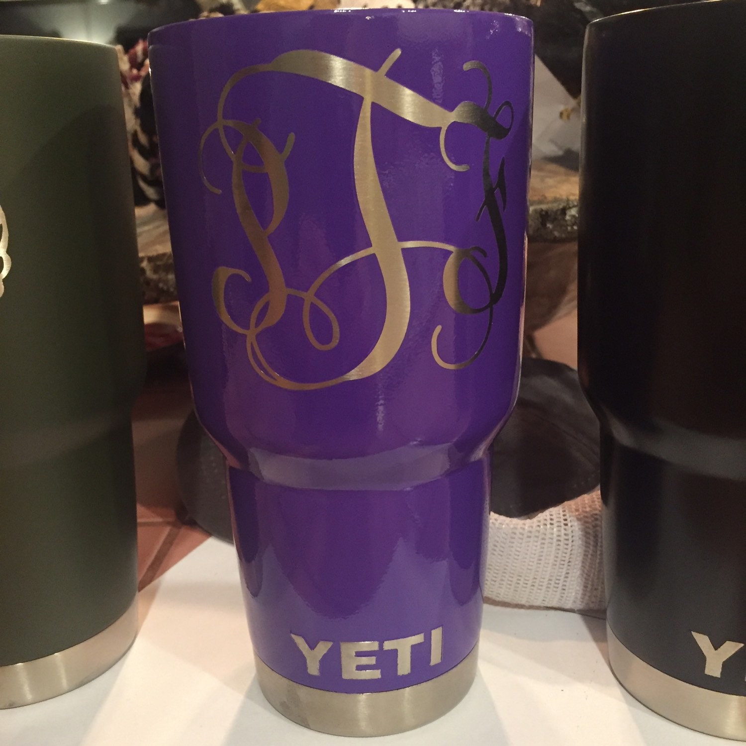 Purple Powder Coated Yeti Rambler Tumblers by SmallBatchCustoms