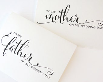 To my Mother on my Wedding Day, To my Dad on my Wedding Day, To my Mom on my Wedding Day, To my Parents on my Wedding Day, (Set of 2) WCP02