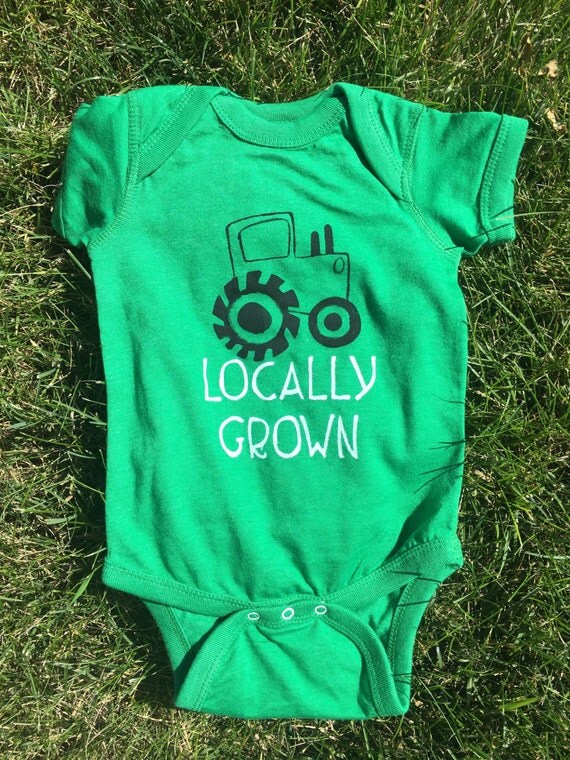 Tractor Onesie Locally Grown Farm Onesie John by IsderInspired
