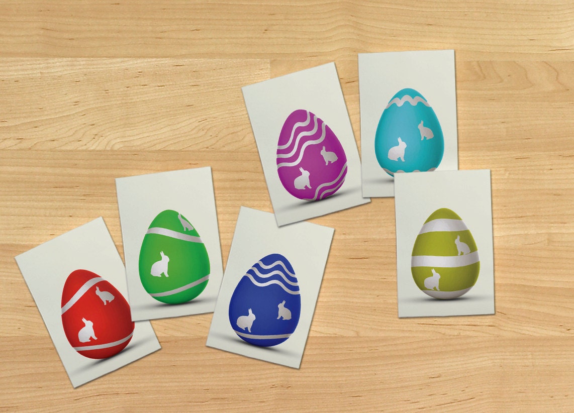 Easter eggs memory game flash cards printable by OrangeKiteLabs