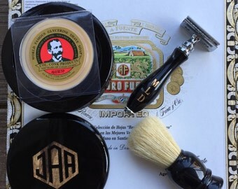 Mens Shaving Kit. Shave Bowl, Black Safety Razor, Shave Brush. Mens Gift. Birthday Gift. For Him. Unique Groomsmen Gift. Husband. Groomsman.
