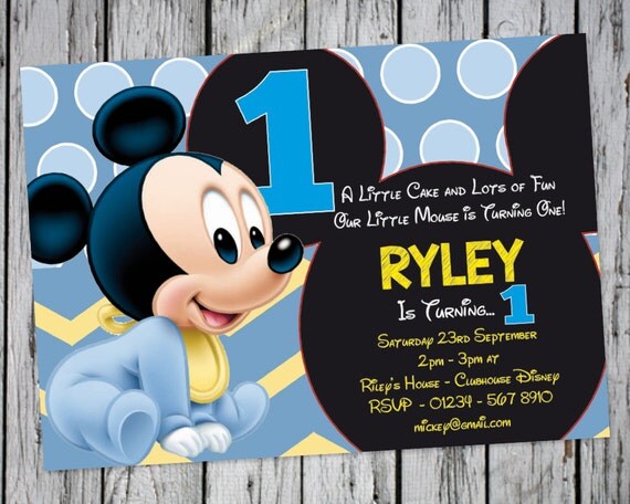 Personalized Baby Mickey Mouse Invitations 4