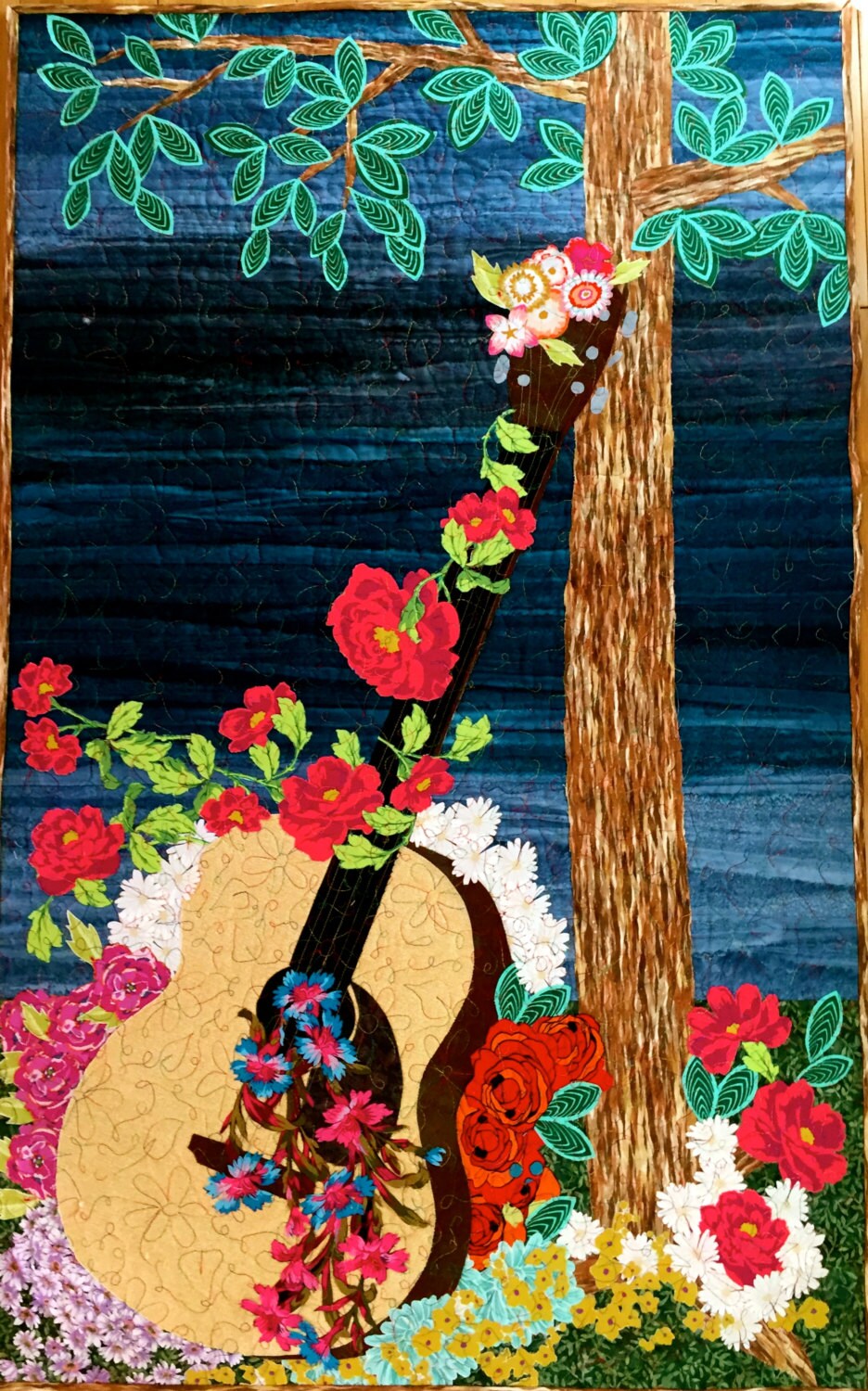 Guitar quilt guitar art quilt