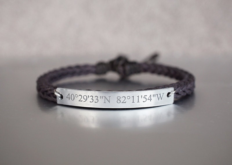 Custom Coordinate Bracelet Location Engraved Bracelet