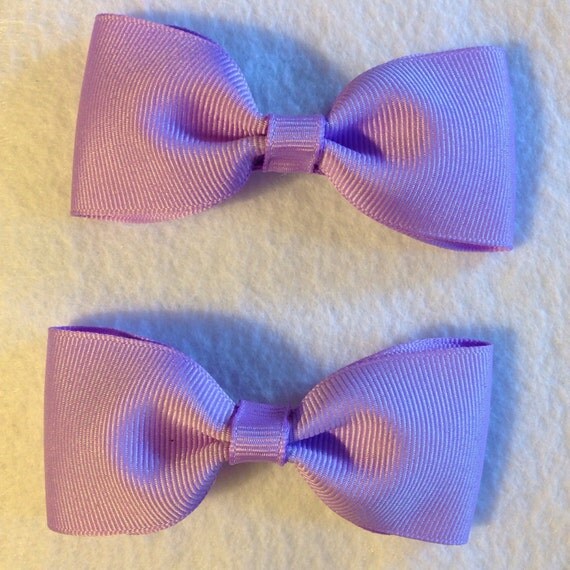 Hair Clips Set of Purple Hair Clips Toddler by CurlsNLoopsBowTique